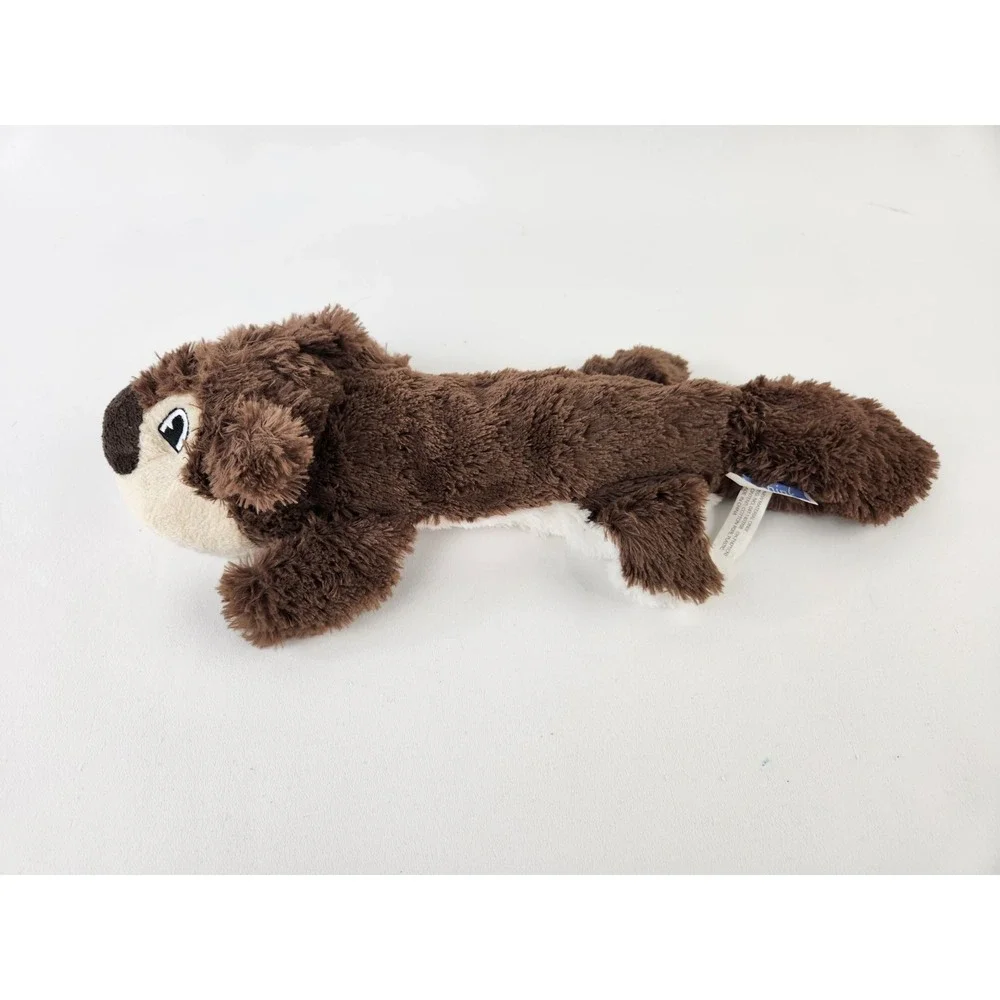 Think Dog Beaver Squirrel Plush Toy Large Tug Toss Fetch Dog Rope Squeaker Tail